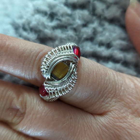 3/$30 New Wire Tigers Eye Ring - Picture 2 of 5